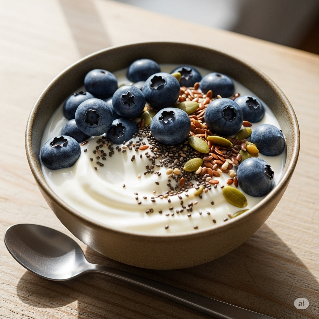 Yogurt with blueberries