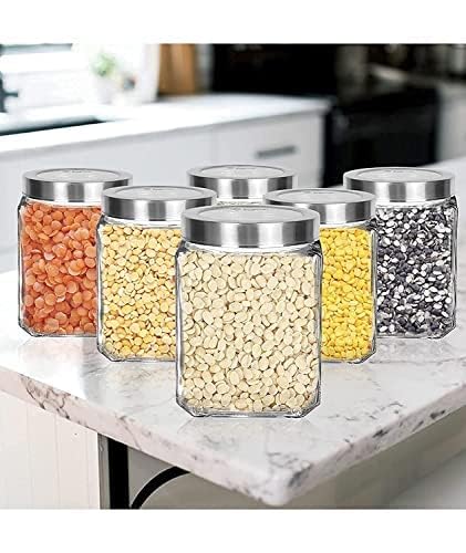 Vency Glass Cubical Square Transparent Jars