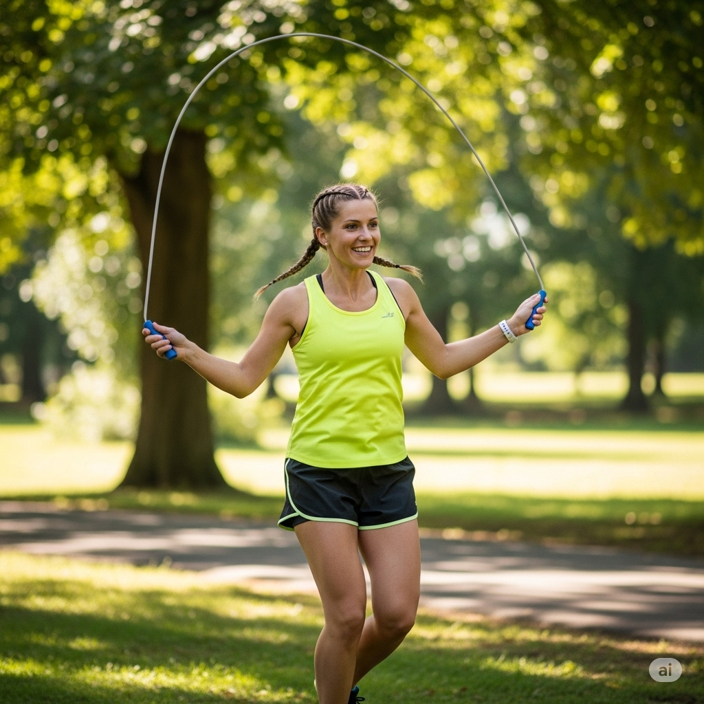 someone running in a park