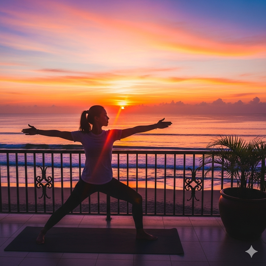 energetic photo of a person doing sunrise