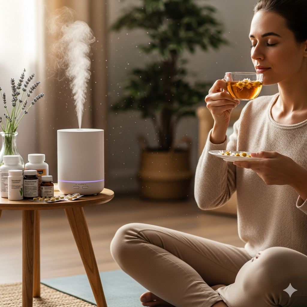 image showing someone meditating